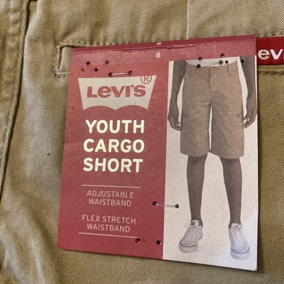 Levi's Boy's Youth Durable Twill Pockets Adjustable Waist Cargo Short Size 8 New - Picture 4 of 6